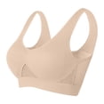 thumbnail image 4 of Pisexur 3PC Sports Bras for Women Breathable Full Coverage Bra Wireless Bras for Women Solid Color High Impact Everyday Bra Underwear Plus Size Bras S-5XL, 4 of 5