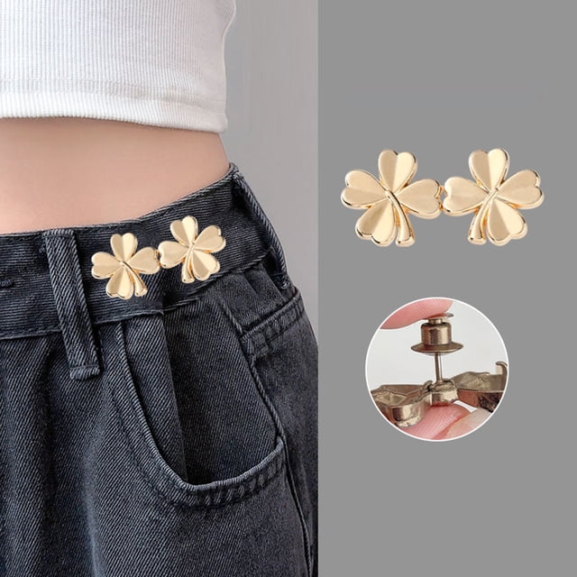 DIY Knitting Craft Waist Adjuster Tool Buttonless Clip For Jeans Waist Circumference Reduction Detachable Metal Clip Making convenient adjust