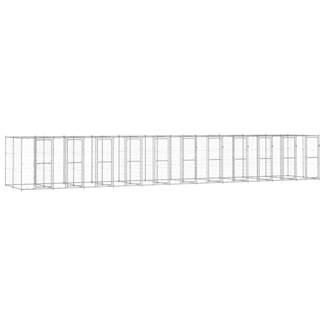 vidaXL Chenil Extérieur pour Chien Acier Galvanisé 26,62 M2