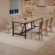 71-inch Rectangular Dining Table for 8, Industrial Farmhouse Table with Metal Frame for Kitchen & Dining Room （only Table）