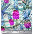 thumbnail image 1 of Soimoi Polyester Crepe Fabric Leaves & Pine Fruits Print Fabric by The Yard 52 Inch Wide, 1 of 3