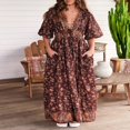 thumbnail image 3 of Robe d'Été Élégante pour Femmes à Manches Courtes et Décolleté en V Profond, 3 of 9