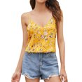 thumbnail image 1 of Women Floral Snake Print V Neck Sleeveless Cami Tank Top, 1 of 5