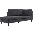 thumbnail image 2 of Modway Empress Upholstered Polyester Fabric Left Facing Chaise in Gray, 2 of 5