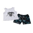 thumbnail image 4 of Baby Leisure Two Pieces Set  Leaves Letter Printing Top Shorts Suit MHXX, 4 of 6