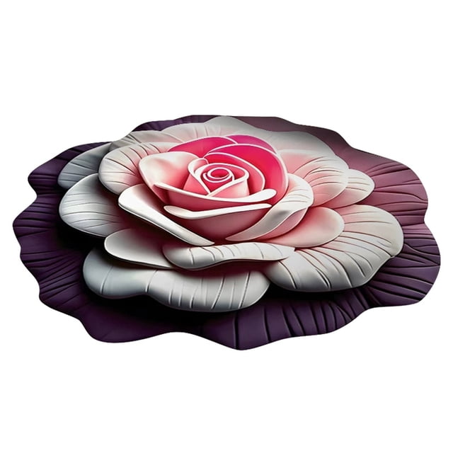 3D Visual Stereo Flower Shaped Mud Floor Mat for Living Room and Bedroom Non- Easy Care Stain- Stylish Rug for Home