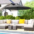 thumbnail image 2 of Outsunny 10' Deluxe Patio Umbrella, Outdoor Market Parasol, Grey, 2 of 10