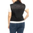 thumbnail image 4 of GRACE & GRANDEUR Women's Plus Jeans Jacket Vest Fall Button Down Denim Jacket Black 3X, 4 of 5