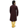 thumbnail image 4 of Atasi Men's Party Wear Linen Kurta Pyjama Set Brown Ethnic Shirt-Medium, 4 of 7