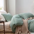 thumbnail image 4 of Bedsure Sage Green Duvet Cover King Size - Soft Prewashed Set, 3 Pieces, 1 Duvet Cover 104x90 Inches with Zipper Closure and 2 Pillow Shams, Comforter Not Included, 4 of 6