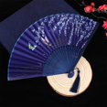 thumbnail image 1 of Feltree Classical Antique Style Fan Folding Fan Summer Tassel Model Portable Fan Paper Fan, 1 of 8