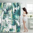 thumbnail image 2 of Binwennn Tropical Green Shower Curtain 70 Inch With 12 Hooks Shower Curtain Bathroom Heavy Side Shower Curtain Machine Washable Curtains for Shower Curtain And Rug Set Neutral Fabric Shower Curtain, 2 of 8