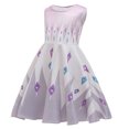thumbnail image 3 of Elsa 2 Robe de Princesse Déguisement Reine pour Filles Sans Manches Flocon de Neige Imprimé Cosplay Fête de Neige Robe de Princesse, 3 of 6