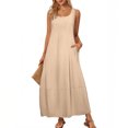 thumbnail image 1 of Ovzne Robes pour Femmes 2025 Robe Femme Robe Décontractée Sans Manches Mini Robe d'Été Printemps Col Rond Débardeur Ample Plage Courte Robes Robe d'Été Liquidation, 1 of 7