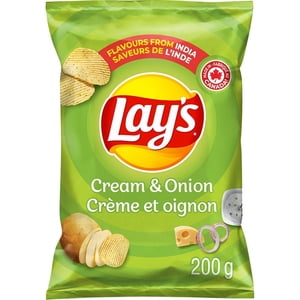 Lay's Cream & Onion Ridged flavoured Potato Chips