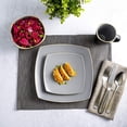 thumbnail image 2 of Gibson Home Soho Lounge 16 Piece Square Stoneware Dinnerware Set, Black & Grey, 2 of 7