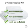 thumbnail image 2 of Refurbished HARVESTHAVEN 3-Piece Versatile Style Duvet Cover Set, Queen - Elegant Design, 2 of 3