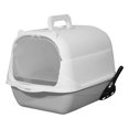 thumbnail image 3 of lionlar Hooded Cat Litter Box Fully Enclosed Cat Toilet Portable with Front Door Kitten Handheld Gray, 3 of 9