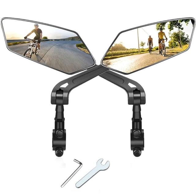 Bicycle Rearview Mirror Adjustment For 360 Rotation Adjustment For Single Bike Bicycle Electric Bike Motorcycle Reflector Black pair