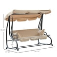 thumbnail image 3 of Outsunny 3-Seat Outdoor Patio Swing Chair, Beige, 3 of 10