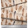 thumbnail image 2 of Soimoi White polyester Crepe Fabric Eagle Feather Print Fabric by Yard 52 Inch Wide, 2 of 3