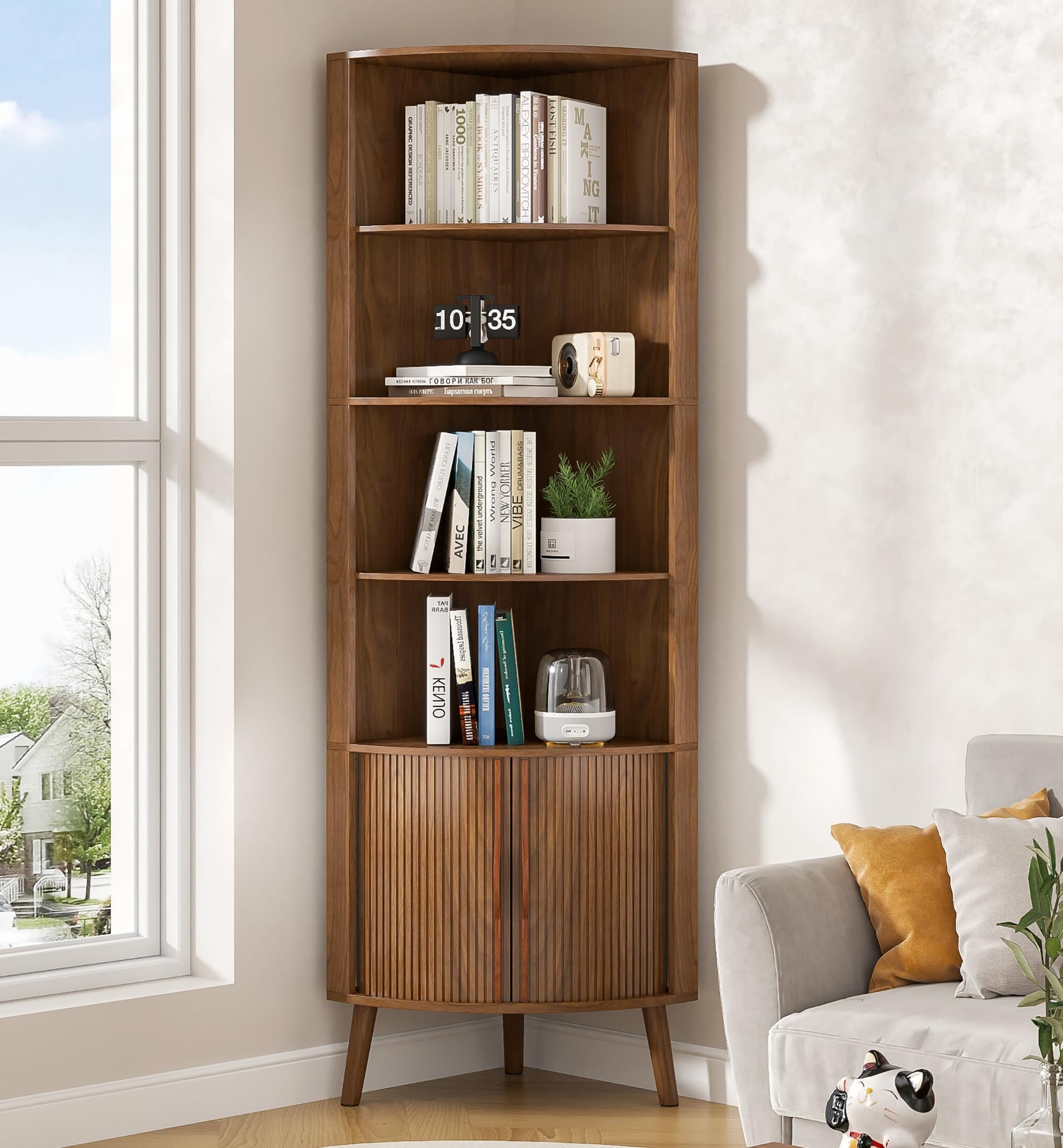 ARMERI Vitrine, Cabinet de curiosité avec Portes en Acrylique, vitrine de Collection de Figurines et de curiosités, vitrine Transparente sur Pied pour