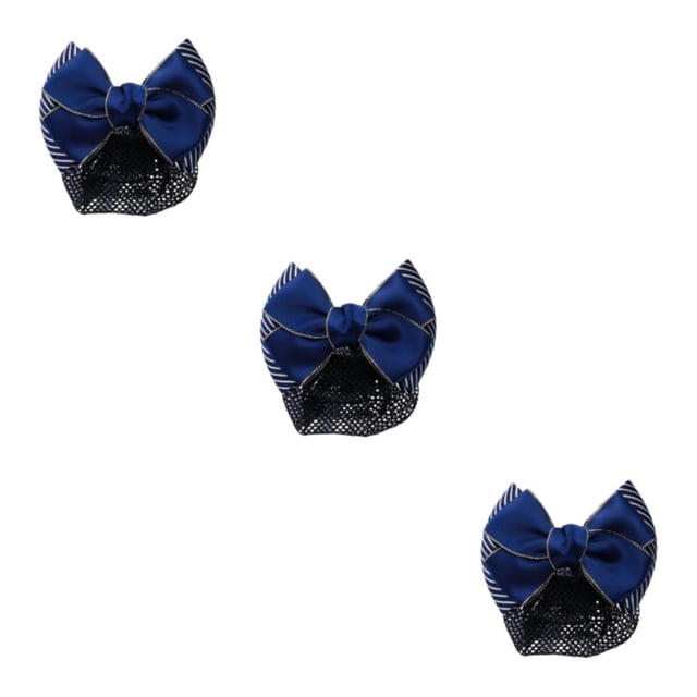 Baohd Wide Application Bow Work Hair Clips For Various Occasions Professional Hair Plate Mesh Pocket Thick stripes-gold 3Set