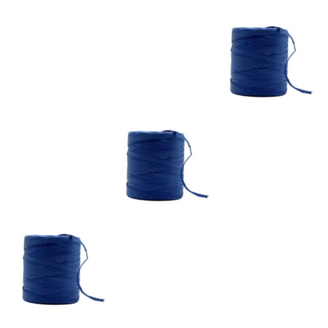 Decodeary Sturdy And Durable Raffia Rope Yarn For DIY Crafts Beautiful Colors Fiber Natural Paper Ribbon sapphire blue 3Set