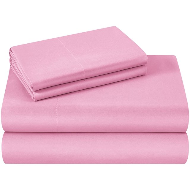 1200 Thread Count 100% Egyptian Cotton 4-Piece Bed Sheet Set (1 Flat, 1 Fitted Sheet, 2 Pillow Covers) 21 Inches Deep Pocket Solid Pattern