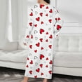 thumbnail image 5 of 2025 Femmes Robe de Pyjama à Manches Longues Imprimée à Boutons Épaules Tombantes Surdimensionnée Décontractée Robe de Nuit Longue pour Femmes Vêtements de Nuit, 5 of 5