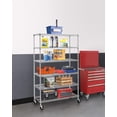 thumbnail image 2 of FDW Étagère de Rangement en Métal à 6 Tablettes, Roulettes, Étagères Robustes Ajustables, Capacité de 6000 Lb, 18"x48"x76 Pouces, Fini Chrome, 2 of 7
