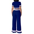 thumbnail image 3 of Hauts à Manches Courtes pour Femmes Mode Été Col Rond Couleur Unie Décontracté Ensemble Haut à Manches Courtes + Pantalon Léger Pantalons d'Été Femmes Hauts à Manches Courtes pour Femmes, 3 of 6