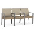 thumbnail image 1 of Pemberly Row Waiting Reception 3 Seat Tandem Seating Wood Frame in Brown, 1 of 5