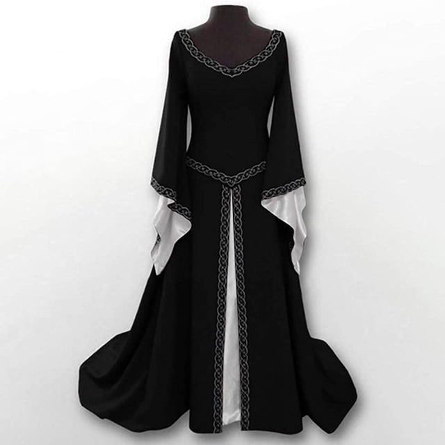TIMIFIS Robe Renaissance Femme Costume Pirate Paysanne Robe Costume Médiéval Femme Costume Renaissance pour Femmes Robes Automne/hiver