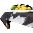 thumbnail image 4 of Cow Print Tablecloth, Cow Hide Pattern with Spots Farm Life with Cattle Camouflage Animal Skin, Rectangular Table Cover for Dining Room Kitchen Decor, 60"x120" Black, 4 of 5