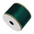 thumbnail image 1 of Velvet Wired Ribbon, Velvet Ribbons for Christmas Tree Garland, 2.5 Inch Velvet with Satin Christmas Ribbon for Gift Wrapping Christmas Tree Decoration Crafts Wreaths Supplies, 1 Roll, 10 Yards, 1 of 2
