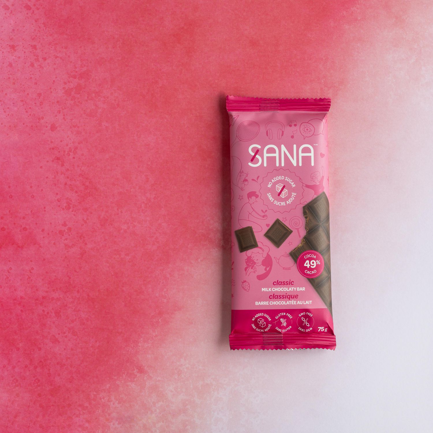 Sana Milk Chocolate-style Bar, No Added Sugar 75g