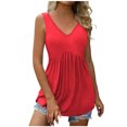 thumbnail image 2 of EGNMCR Camisoles pour Femmes Mode Débardeur d'Été pour Femme à Col en V Sans Manches Blouse Débardeur Décontractée, 2 of 9