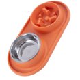 thumbnail image 2 of Dual Pet Bowls with Anti Overturn Design, Anti Choking and Slow Feed, Versatile Use, and Durable Material, Silicone Stainless Steel for Small Large Pets, 2 of 8