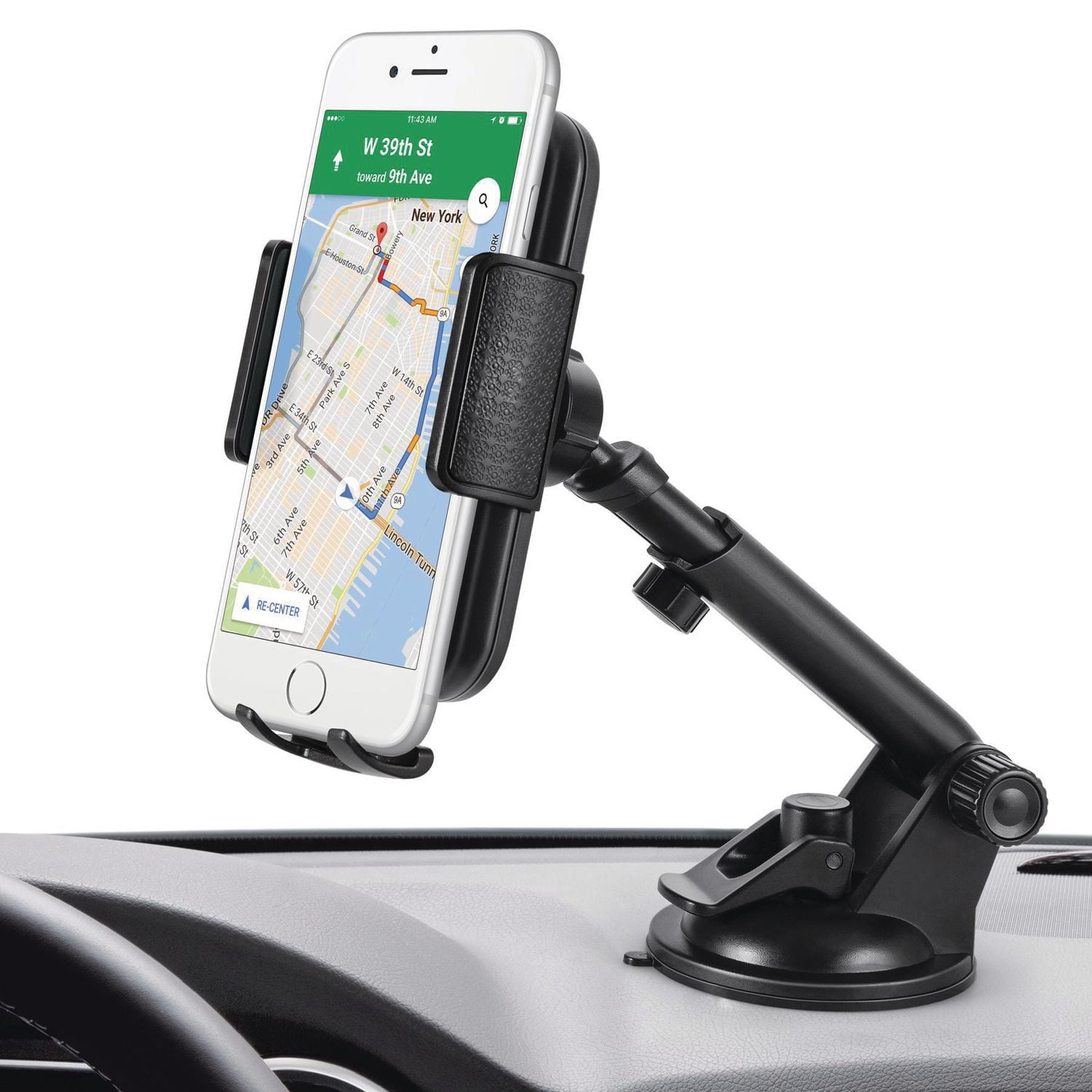Merkury Innovations Support extensible pour pare-brise et tableau de bord de voiture Noir