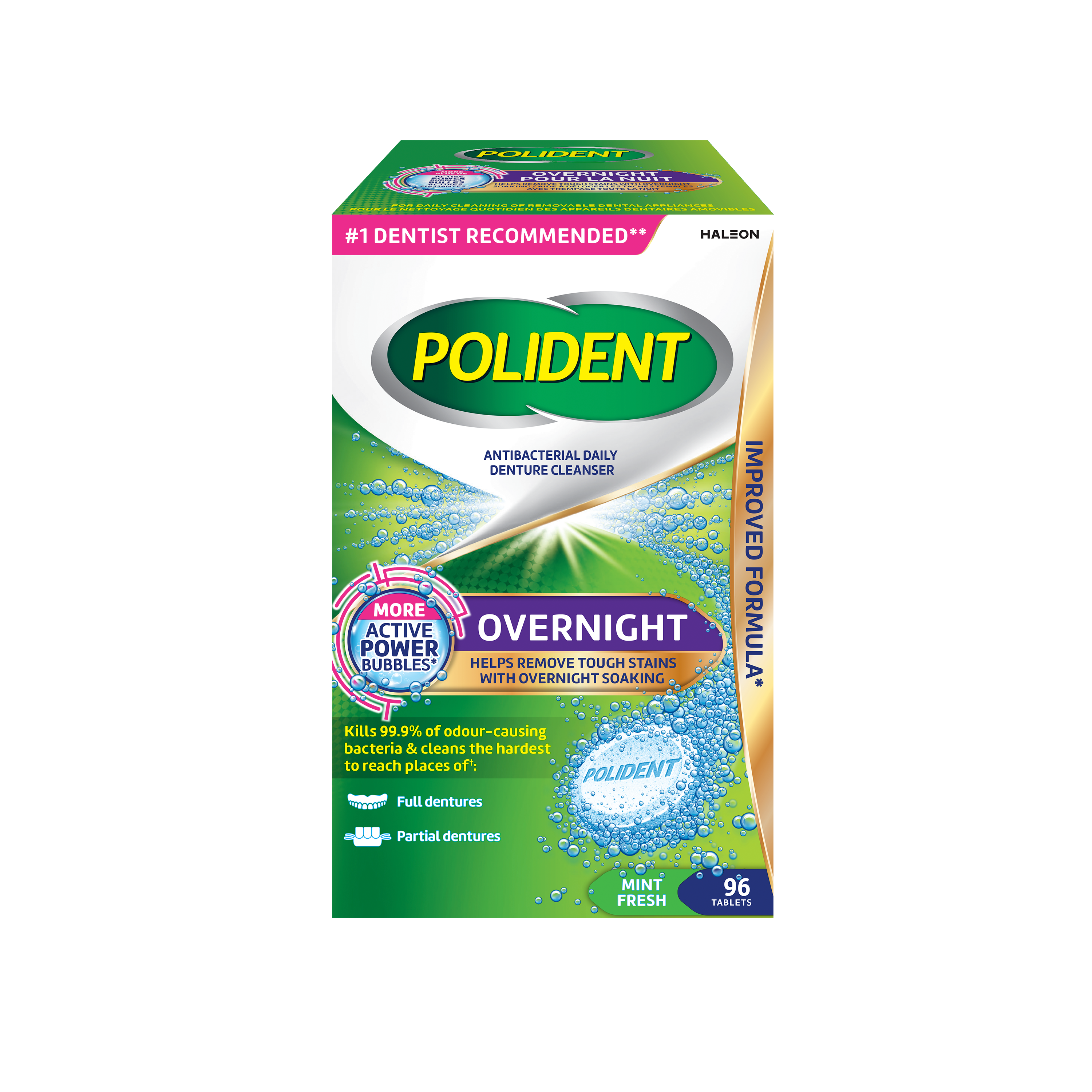 Polident Overnight Daily Denture Cleanser 96 count
