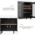 thumbnail image 4 of Yiwa Large Buffet Cabinet, 48" Storage Sideboard, Removable Shelves, Fluted Glass Doors, 4 of 8