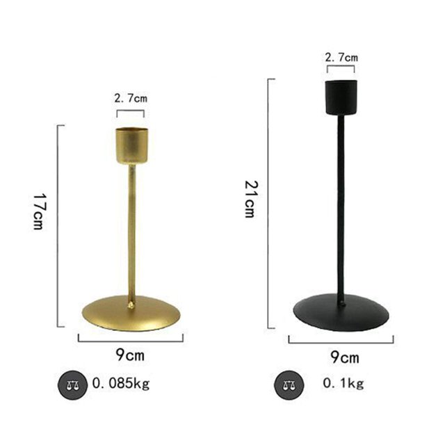 2x Taper Candle Holder Candlestick Table single spider plant Centerpiece Dinner Ornament Golden