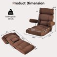thumbnail image 3 of Costway Adjustable Lazy Sofa with Stepless Adjustable Back & 6-position Head/Lumbar/Seat Brown, 3 of 8