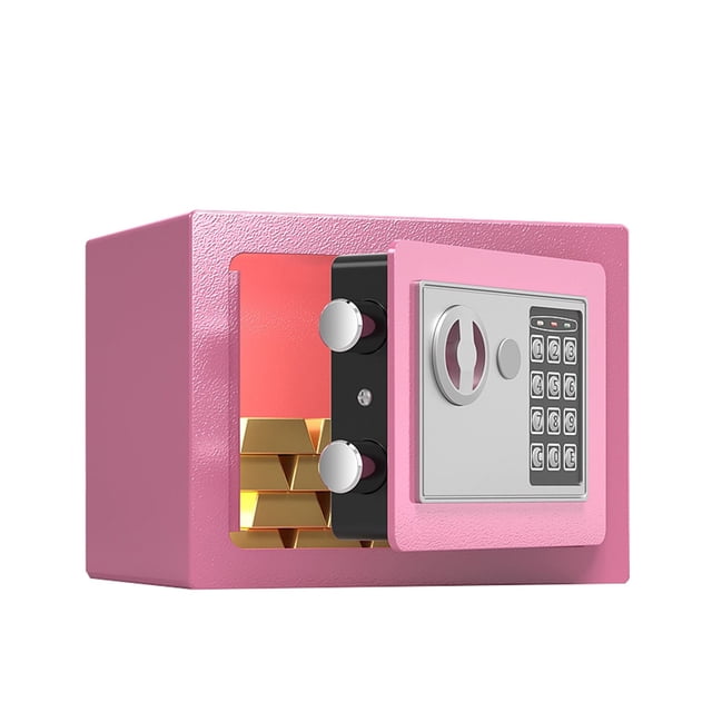 Mini Safe Key Password,Double Insurance Anti-theft Home Safe Deposit Box Fire Safe for Office