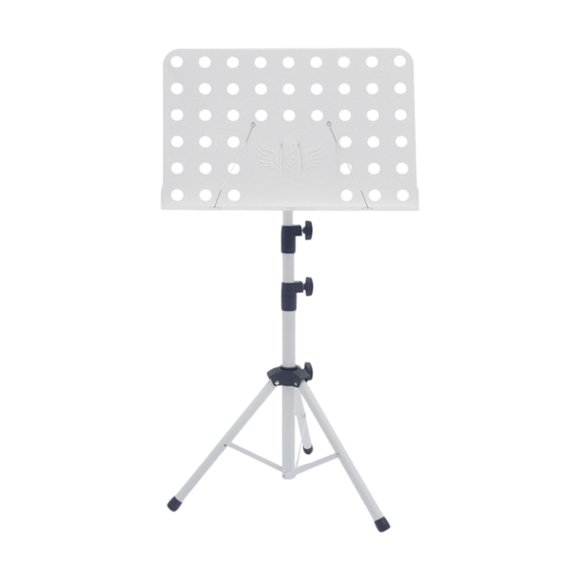Milaget Music Sheet Stand Adjustable Height for Band Stage Performance Music Players White