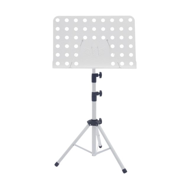 Milaget Music Sheet Stand Adjustable Height for Band Stage Performance Music Players White