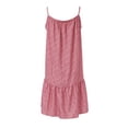 thumbnail image 4 of Kcodviy Dress for Women Floral Midi Dress for Women O Neck Ruffle Hem Button Front Dress Spaghetti Strap Sleeveless Short Comfy Dresses Dress Beach Dress, 4 of 5