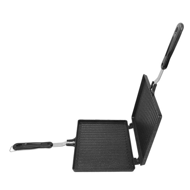 Hand Toaster Grill, Double Sided Detachable Wide Application Simply To Use Stovetop Grill Panini Maker Pan for Home Kitchen