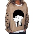 thumbnail image 2 of Chandails à Capuchon de Mode pour Femmes 2023 Oversize Texte Drôle Lettre Imprimée Col Rond Manches Longues Chandail en Molleton Ample Chandail Blouse 50 % de Rabais Liquidation Costumes Halloween/noël, 2 of 5